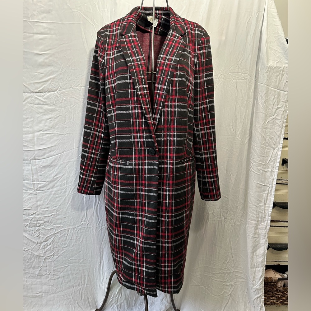 RD Style Plaid or Tartan Long Jacket